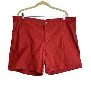 Lee Womens Bermuda Shorts Size 20M Dark Coral Regular Fit Mid Rise Pockets
